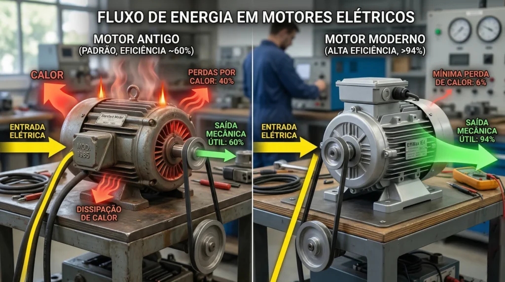Comparativo térmico e mecânico entre motores padrão e de alta eficiência
