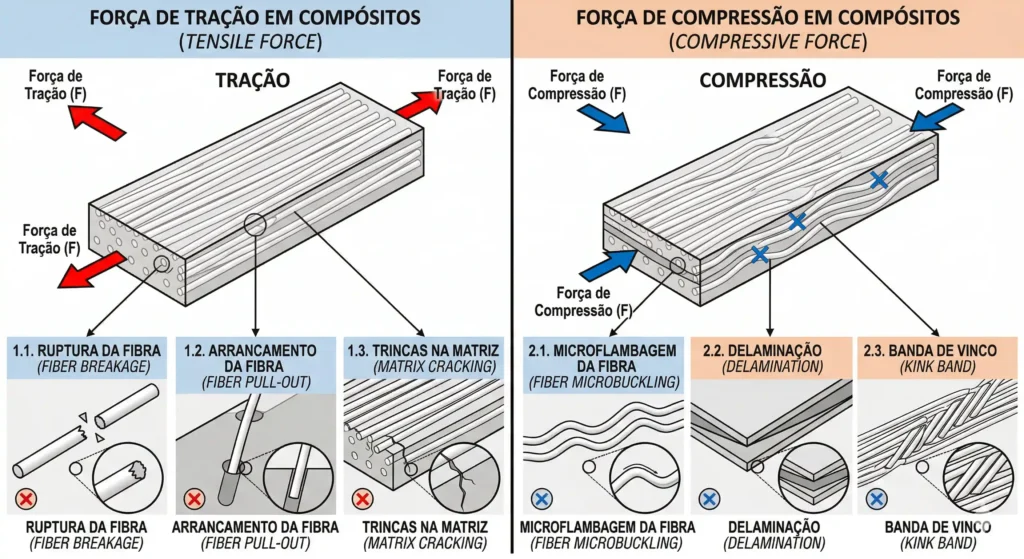 forças de tração e compressão