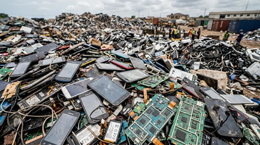 Acúmulo de lixo eletrônico contaminando o meio ambiente