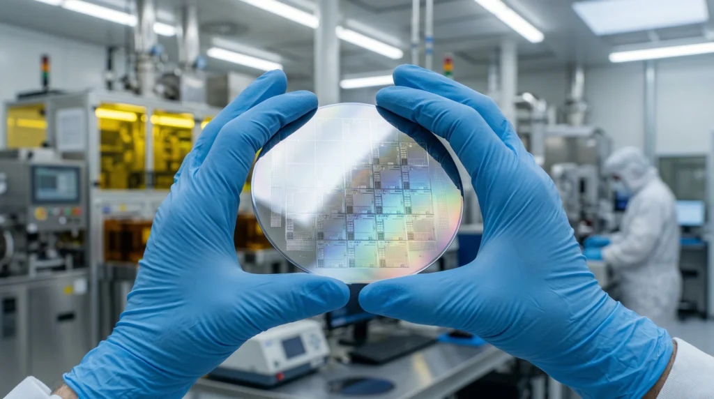 Wafer de silício de grau eletrônico pronto para litografia