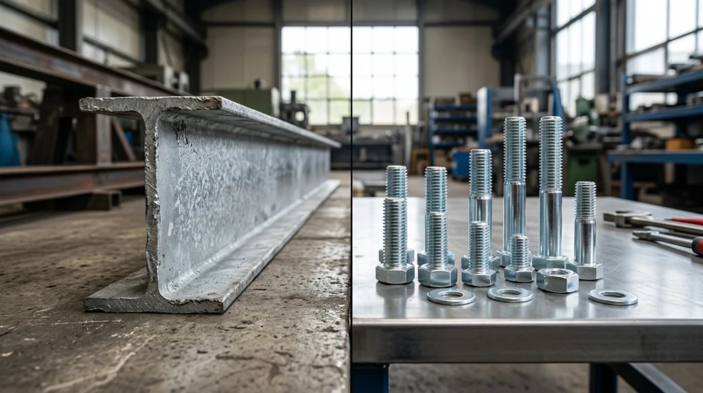 Comparativo visual entre aço galvanizado a fogo e a frio